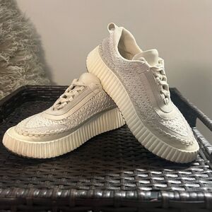 Dolce Vita DENAE Women Ivory  Crochet woven Platform Sneakers shoes Boho Sz 8.5